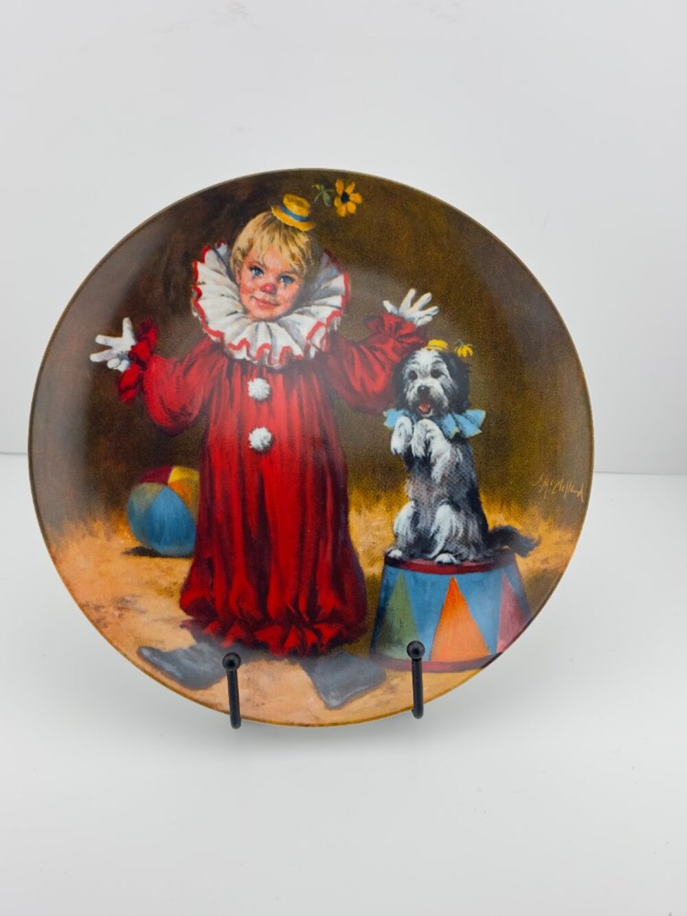 VINTAGE McCLELLAND CHILDREN'S CIRCUS COLLECTION "TOMMY THE CLOWN" PLATE # 2829